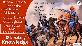 Dal Khalsa Bandai Tat Khalsa Sikh Misls Ghallughara Sikhism Punjab Gk Breaking Knowledge 