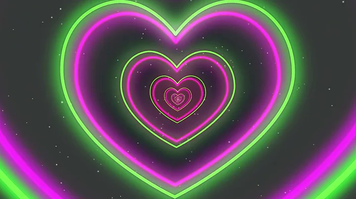 12 HOUR LONG Neon Lights Heart Tunnel for Valentines Day 💗💚  HD Vj loop Disco Pink and Green