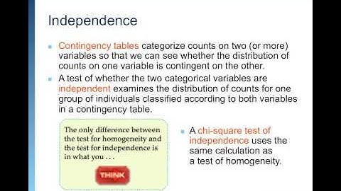 AP Stat Ch 26 Video 2 homogeneity and independence
