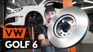 Cómo cambiar los discos de freno delantero en VW GOLF 6 (5K1) [INSTRUCCIÓN AUTODOC]