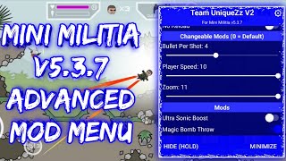 Mini Militia 5.3.7 Advanced Mod Menu V2 (Ultra Speed, Zoom, Bullet Pass Wall) || by Gamer Aadil