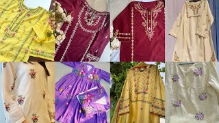 Latest Embroidery Kurta Designs😍|Embroidery Dress Designs#kurtadesigns#casualwear#emboiderydresses