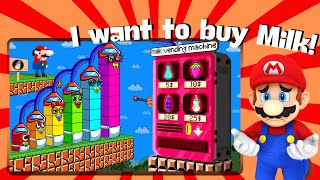 Mario Games Reacts 🤠 Mario and Numberblocks 1 choosing MILK From the Vending Machine