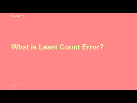 What is Least Count Error?