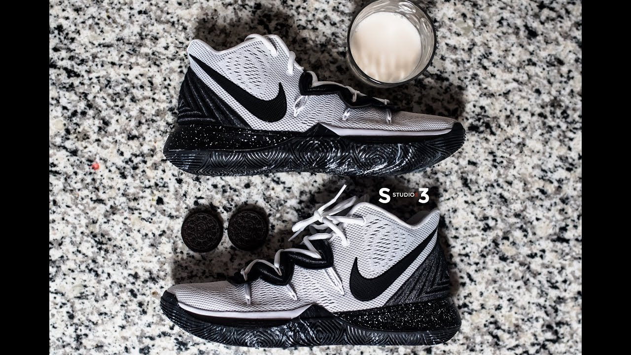 kyrie 5 cookies and cream on feet