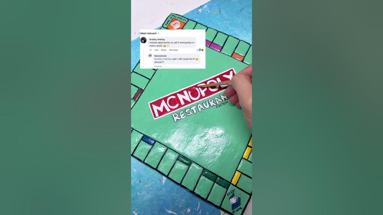 Tiny update on the *Menupoly board! #art #boardgames #monopoly