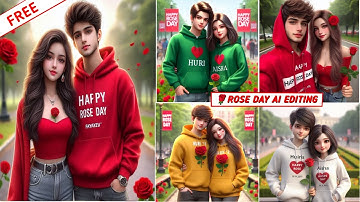 How To Create 2024 Happy 🌹 Rose Day Couples Name  Photo Editing | Bing Image Creator Tutorial FREE