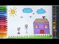 Как нарисовать дом и сад | Раскраски Дети HD | Рисование и раскраска | Рисование для детей