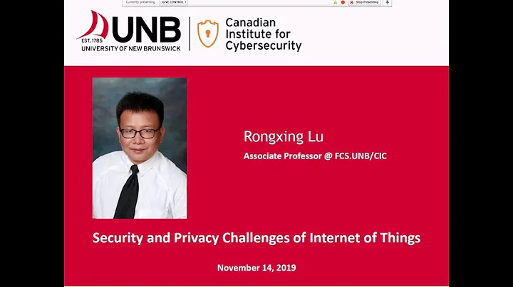 "Security and Privacy Challenges of Internet of Things" by Dr. Rongxing Lu