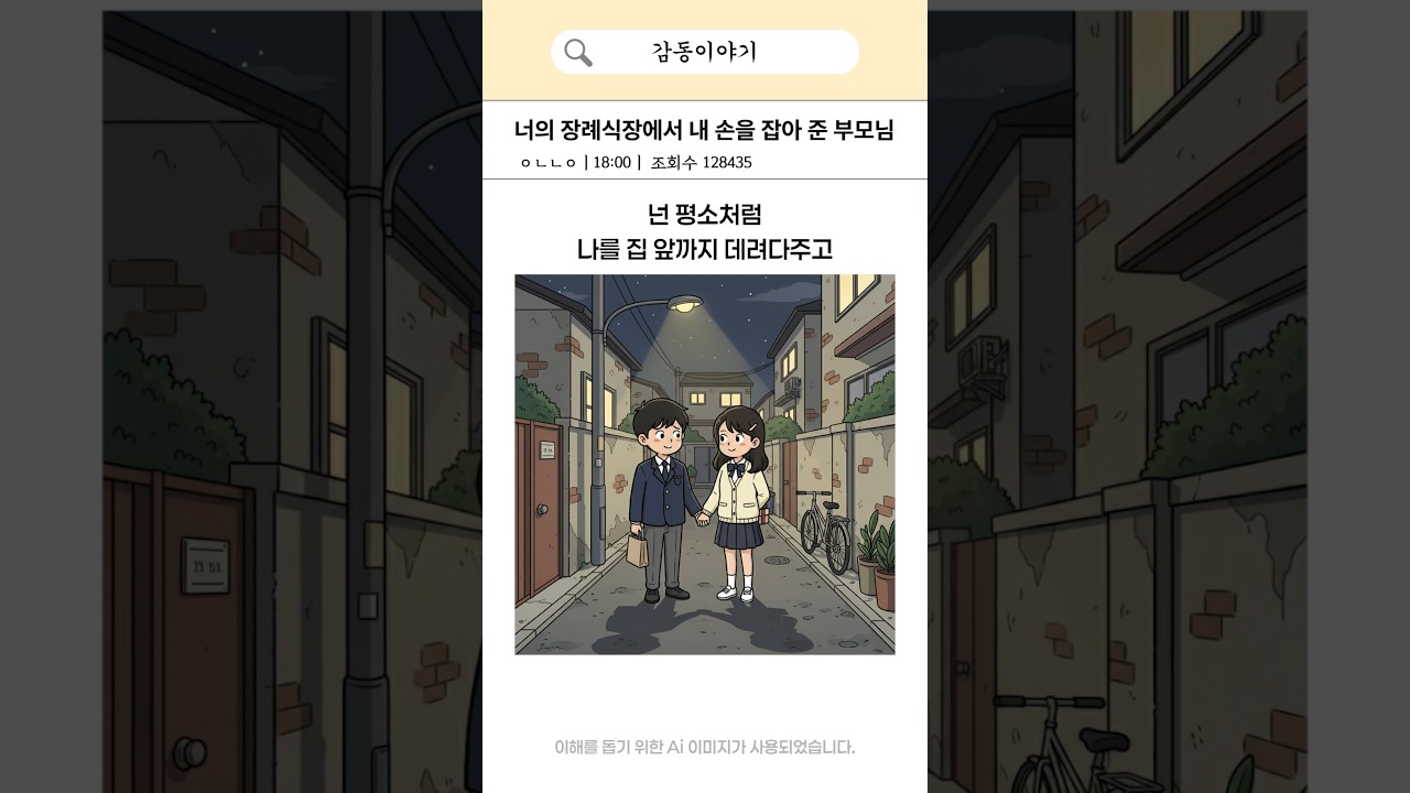 너의 장례식장에사 내 손을 잡아 준 부모님