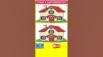 ⏳Spot the Difference Brain Game Challenge🎉【#155 Find the 3 Differences】 #shorts #quiz #gameplay