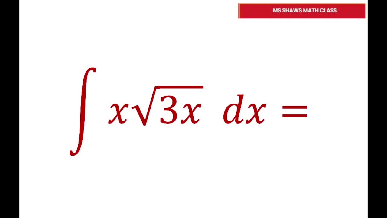 Integrate X Square Root Of 3x Dx YouTube integrate-x-square-root-of-3x-dx-youtube