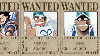 All Marine Ranks And Their Bounties In One Piece
