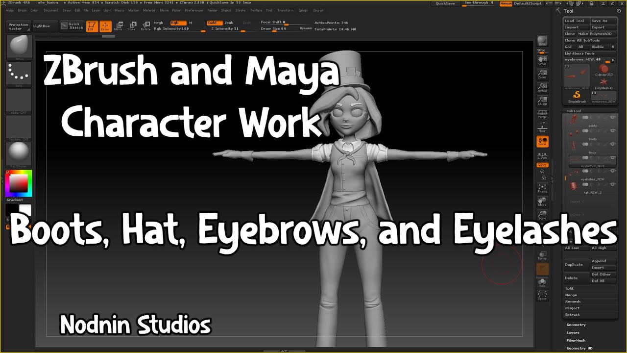 ZBrush and Maya Character Work - Nodnin Studios - YouTube