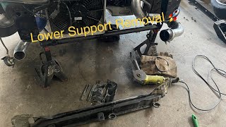 Lower Radiator Support Delete On Civic Coupe and some Rust Removal Integra Radiator Support Removal