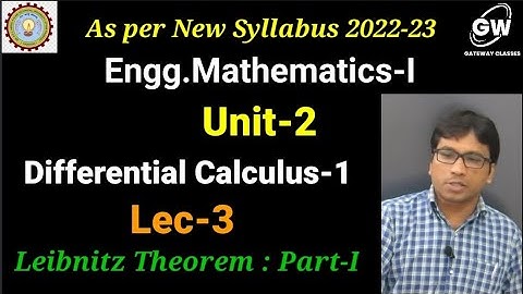 Lec-3 I Unit-2 I Leibnitz Theorem I Differential Calculus-1 I AKTU Engg.Maths-1 I by Gulshan Sir