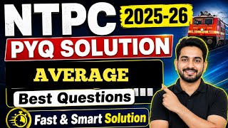 NTPC 2025 SOLUTION PART :- 1 || AVERAGE BEST QUESTIONS || NTPC PYQ SOLUTION BY SAHDEO YADAV