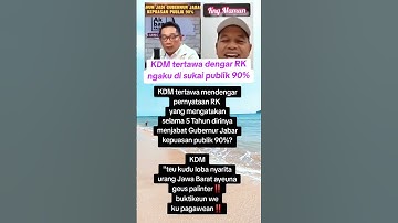 KANG DEDI TERTAWA DENGAR PENGAKUAN RK "5 TAHUN JADI GUBERNUR KEPUASAN PUBLIK 90%"❓KDM"BUKTIKEUN WE"