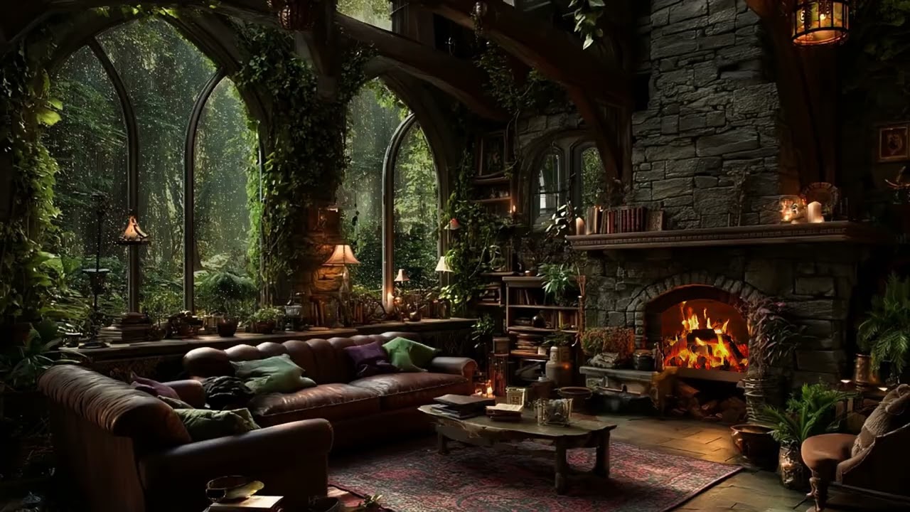 Magical Rain & Cozy Fireplace Ambience - Absolute Relaxation Sound for Stress Relief, Peaceful Sleep