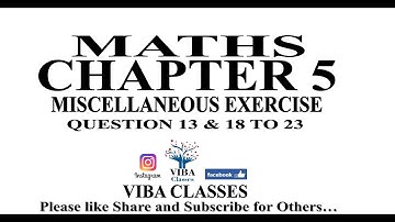 MATHS, CHAPTER 5, MISCELLANEOUS EXERCISE, QUESTION 13 & 18 TO 23, SOLUTION, CLASS 12, CBSE, NCERT