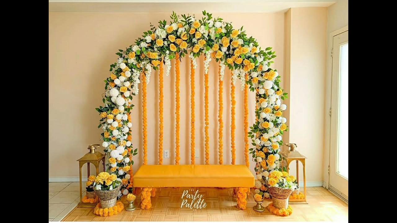 Ganapati Decorations with artificial flowers YouTube