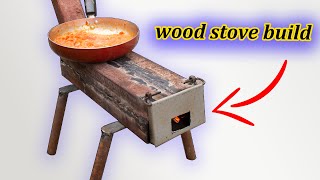 DIY WOOD STOVE/HOW TO BUILD A SIMPLE WOOD BURNING STOVE/صنع موقد خشبي بسيط