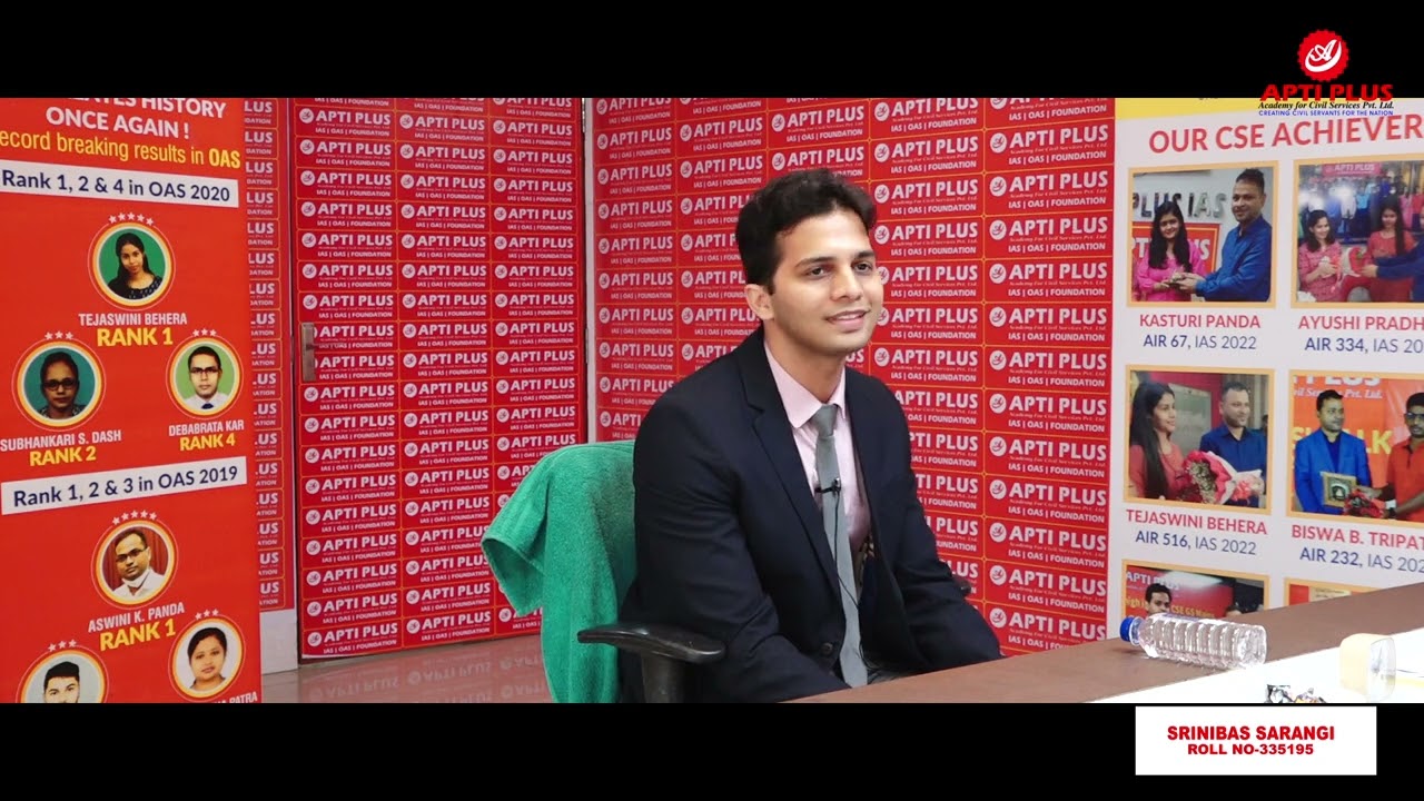 SRINIBAS SARANGI  || RANK 73 || OAS 2023 || Mock Interview || APTI PLUS