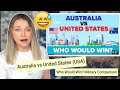 New Zealand Girl Reacts to AUSTRALIA VS UNITED STATES | WHO WOULD WIN? - A Military Comparison