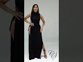 Amalia Mock Neck Double Side Slit Maxi Dress