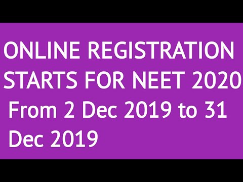 #OnlineRegistrationforNEET2020 NTA NEET Portal Starts from 2nd Dec 2019 to 31st Dec 2019.