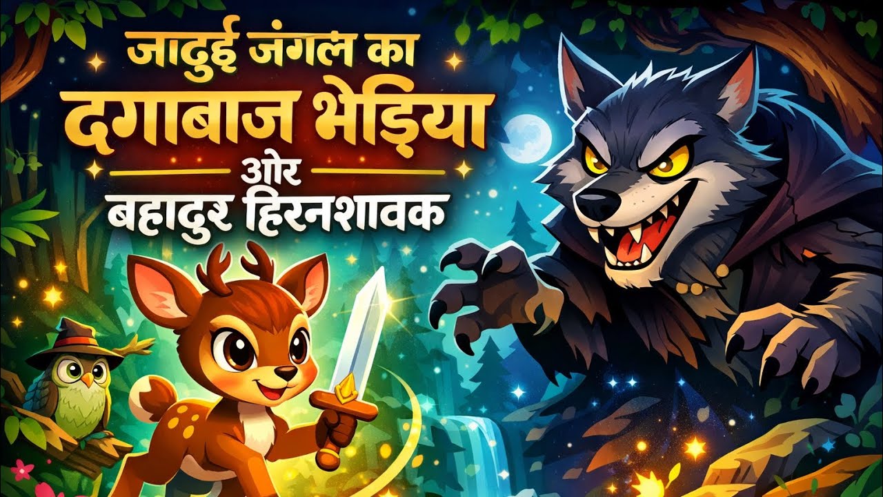 जादुई जंगल का दगाबाज़ भेड़िया और बहादुर हिरनशावक//bal kahani studio 