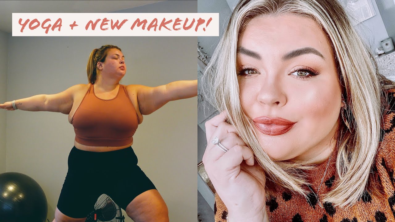 my first yoga workout + trying new fall makeup!
