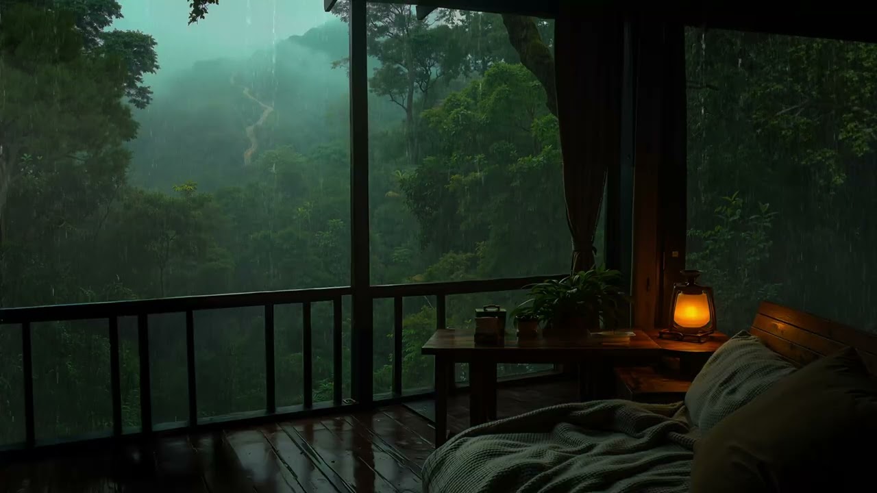 Tropical Rainstorm in The Wood - Relaxing Ambience for Deep Relaxation