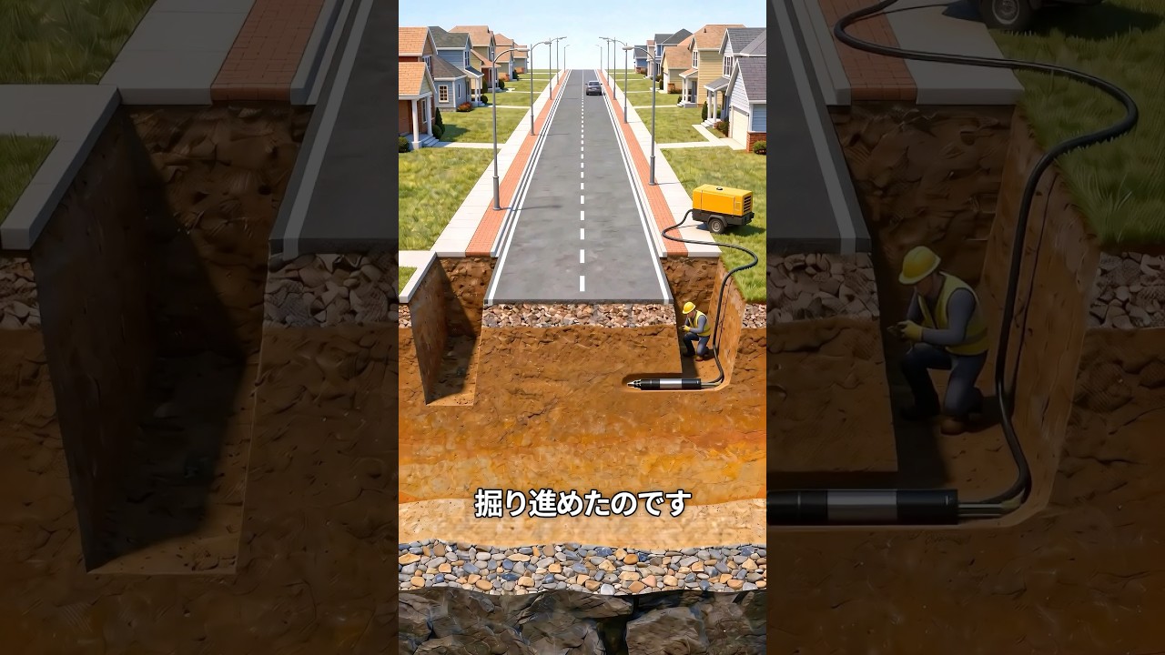 道路を壊さず配管を通す