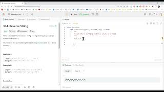 Leetcode 344  Reverse String in Python
