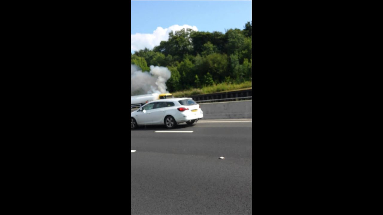 Oil tanker on fire on M25 YouTube