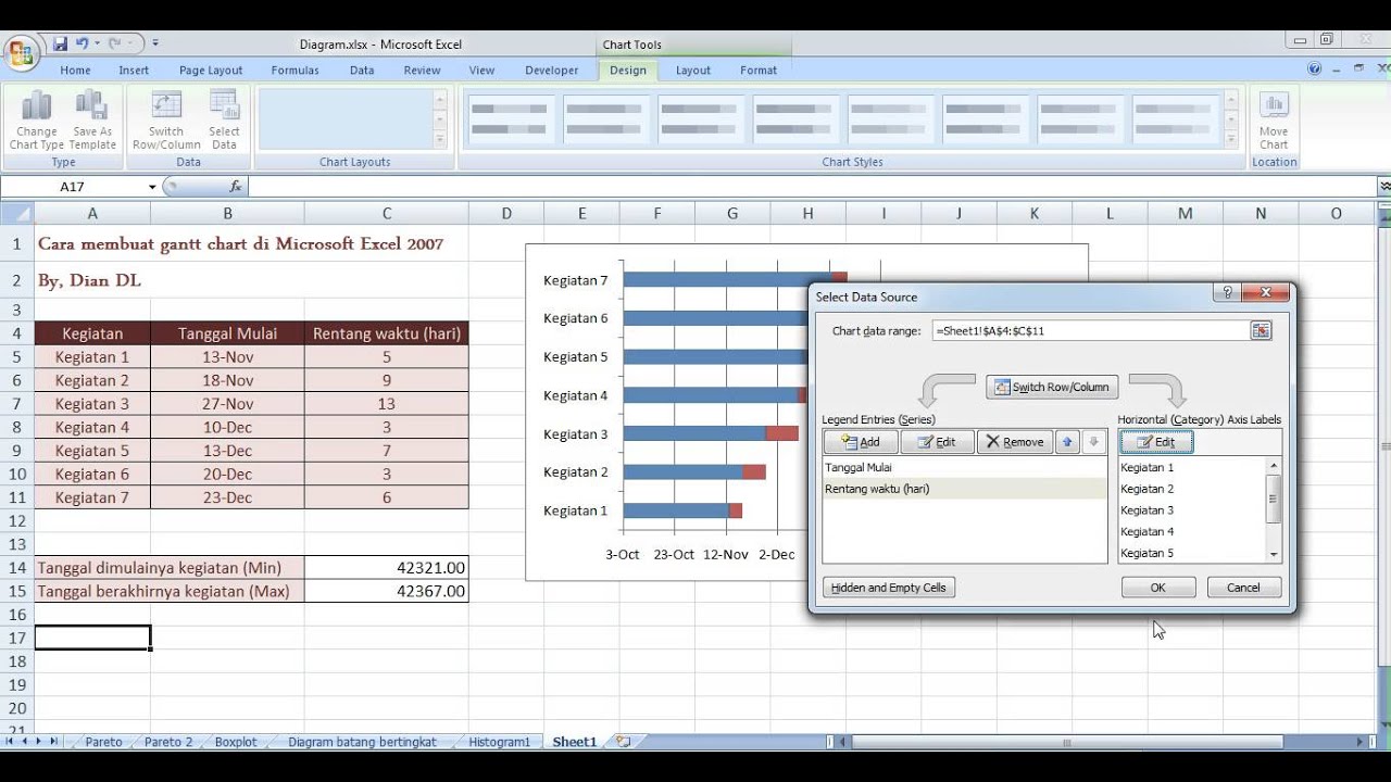 Cara Membuat Gantt Chart Manual