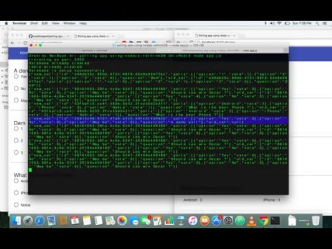 Building polling app using RethinkDB and Nodejs - Output demo