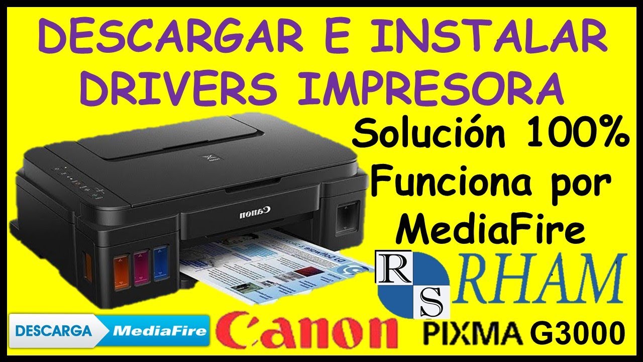 Comercialización caricia Negrita Descargar e instalar Drivers Impresora Canon Pixma G3000 Windows Link  directo sin anuncios MediaFire - YouTube
