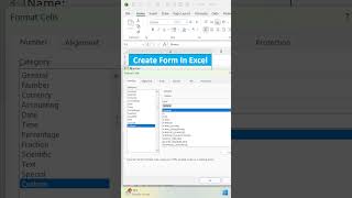 Create Form In Excel#short #shorts #shortvideo #shortsvideo #youtube #youtubeshorts#viral#viralvideo