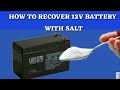 How recover 12 volt battery with salt and water