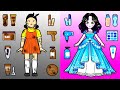 Squid Game Doll's Secret To Be Beautiful! - Tom And Jerry Spa | DIY Paper Dolls & Cartoon