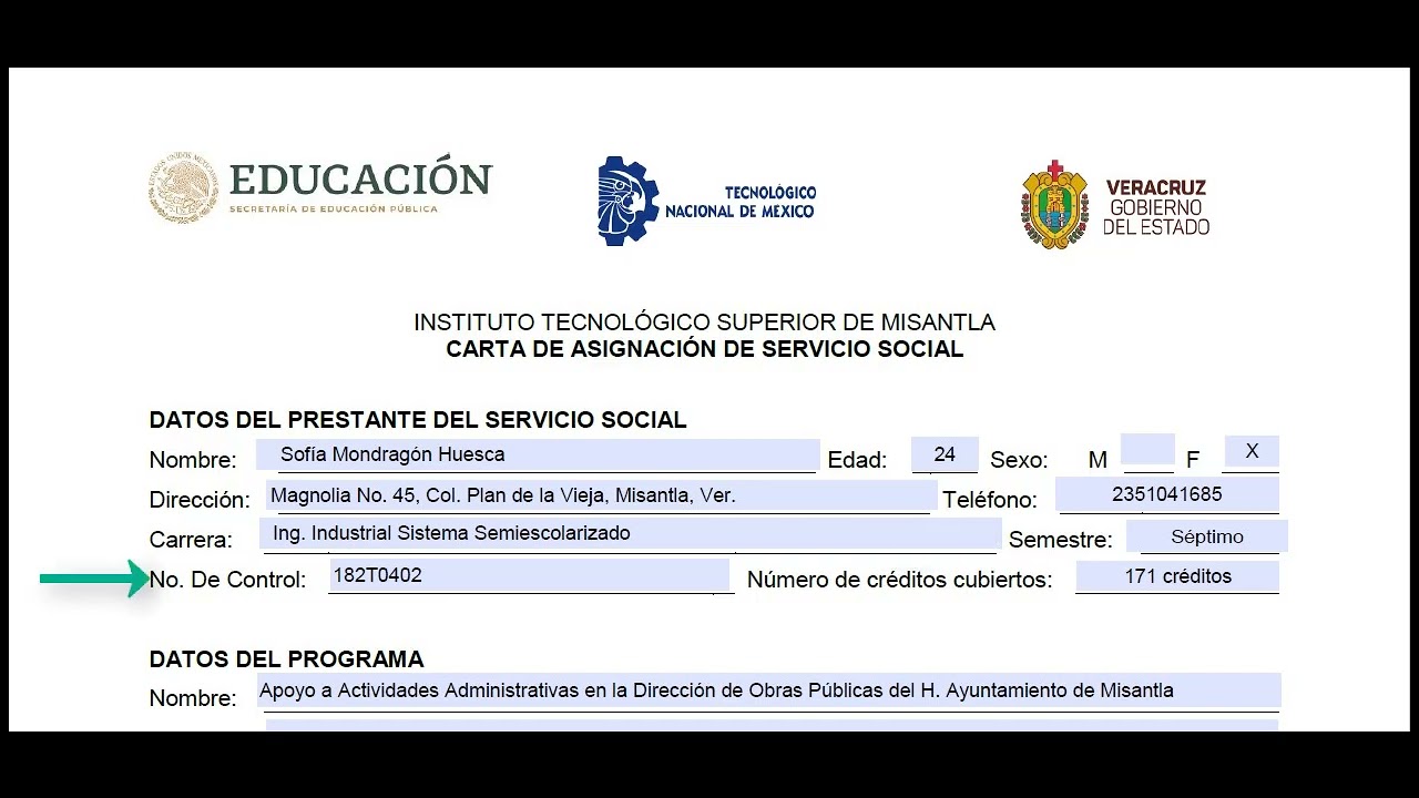 4. Carta de asignación de servicio social. - YouTube