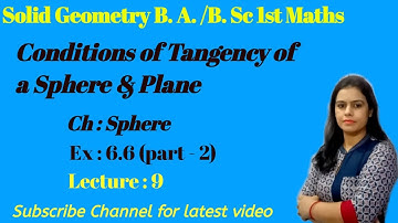 Exercise 6.6 #Sphere Solid Geometry Sem 1st B.A./B.Sc 1st Year Maths
