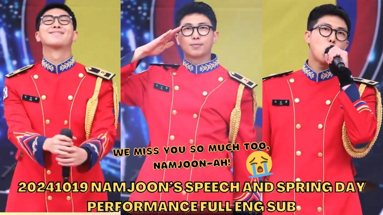 FULL ENG SUB RM Sings Spring Day with Military Band & Speech #bts #진 #방탄소년단 #btspringday #rm #김남준