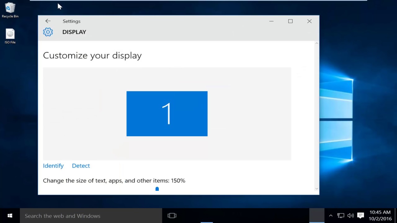 How To Change Display Dpi Scaling In Windows 10 Youtube