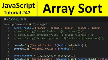 JavaScript Tutorial 47 - Array Sort in JavaScript | Programming For Beginners