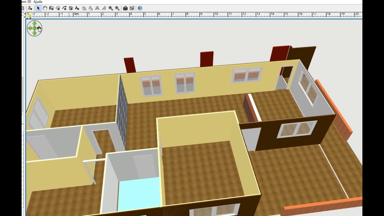 Planta 3d De Casa Simples Com 3 Quartos Youtube