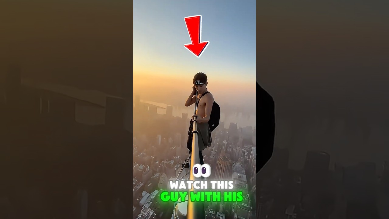 He Climbed to the Very Tip of the Empire State!?😳 #empirestatebuilding #viral #shorts #wtfmoment