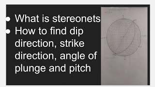 Stereonets || How to find dip, strike, angle of plunge, pitch || #geology #structural